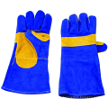 Split cowhide leather Long Cuff Double Palm Heat Resistant Welding Gloves